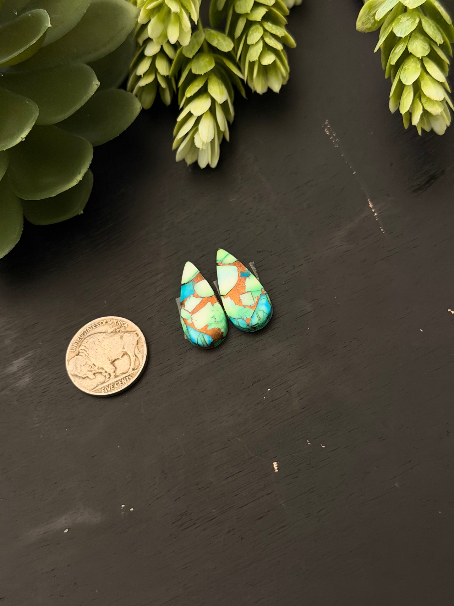 Peacock Dahlia Composite Earring Set