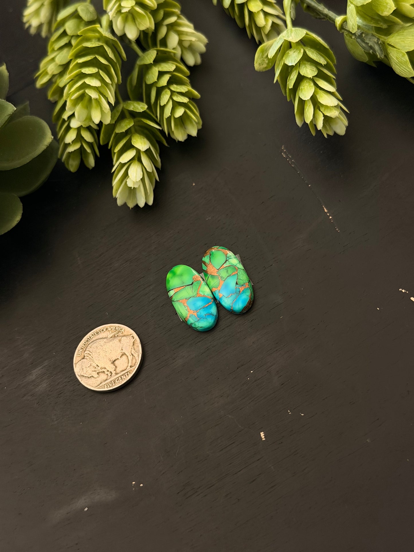 Peacock Dahlia Composite Earring Set