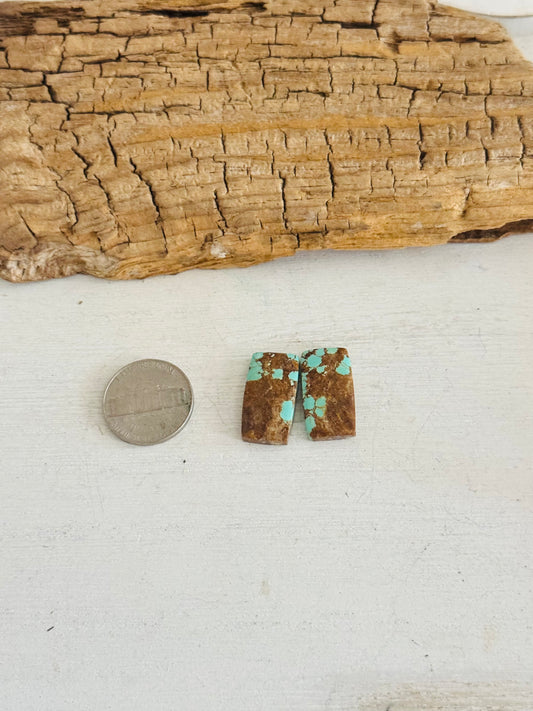 #8 Turquoise Earring Pair Cabs