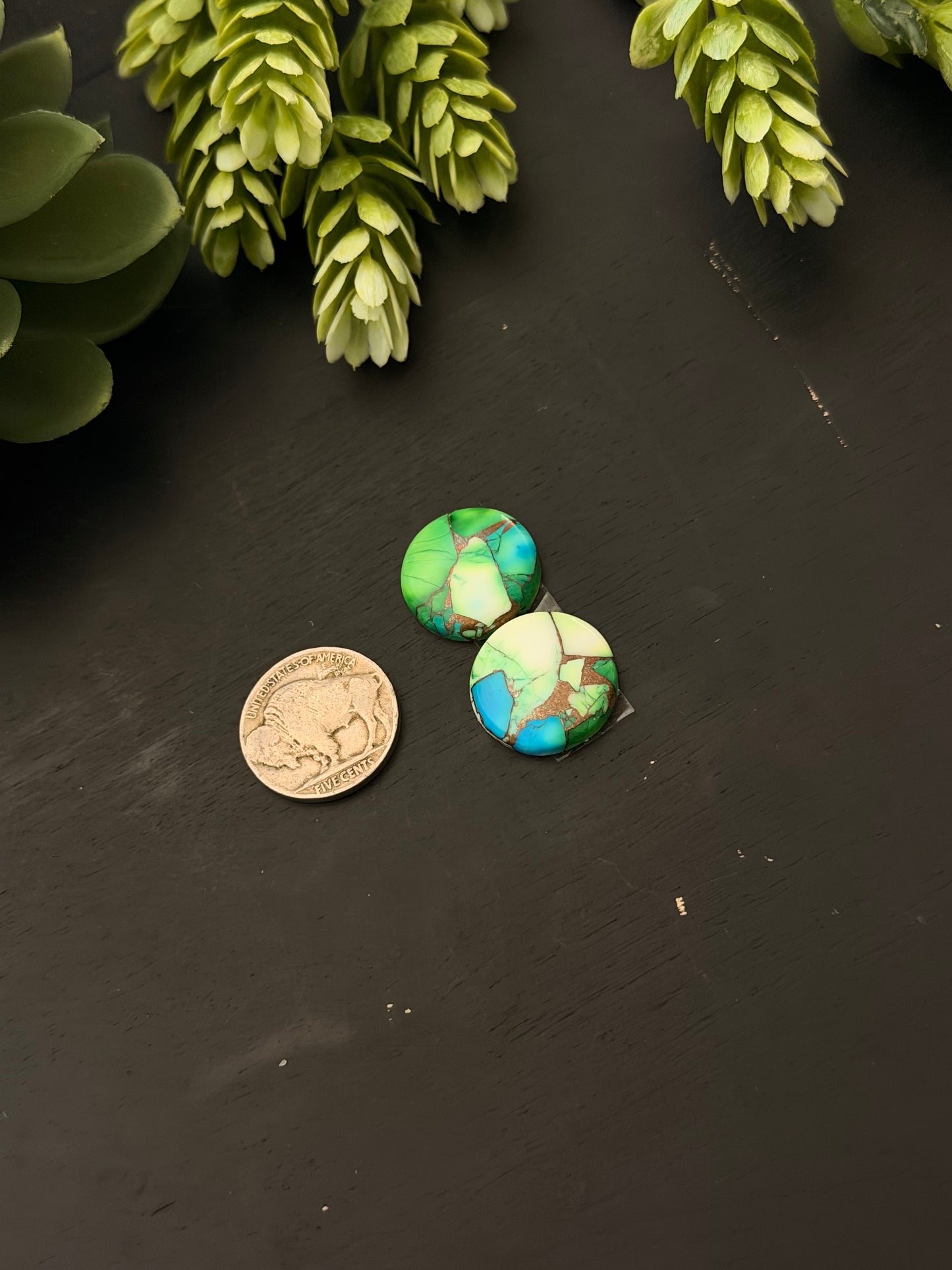 Peacock Dahlia Composite Earring Set