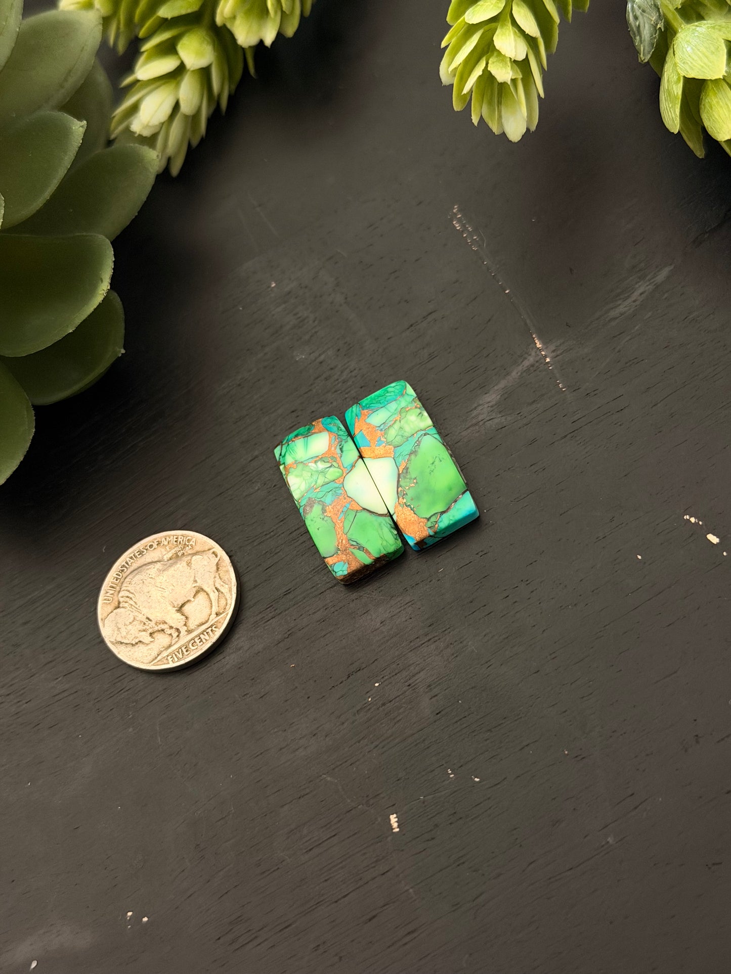 Peacock Dahlia Composite Earring Set