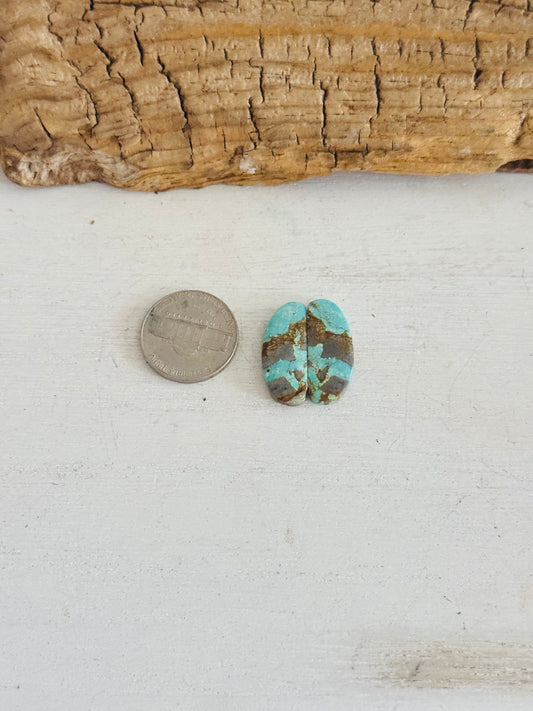 #8 Turquoise Earring Pair Cabs