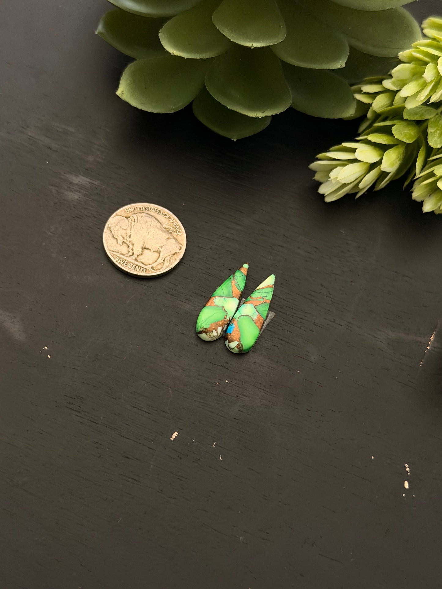 Peacock Dahlia Composite Earring Set