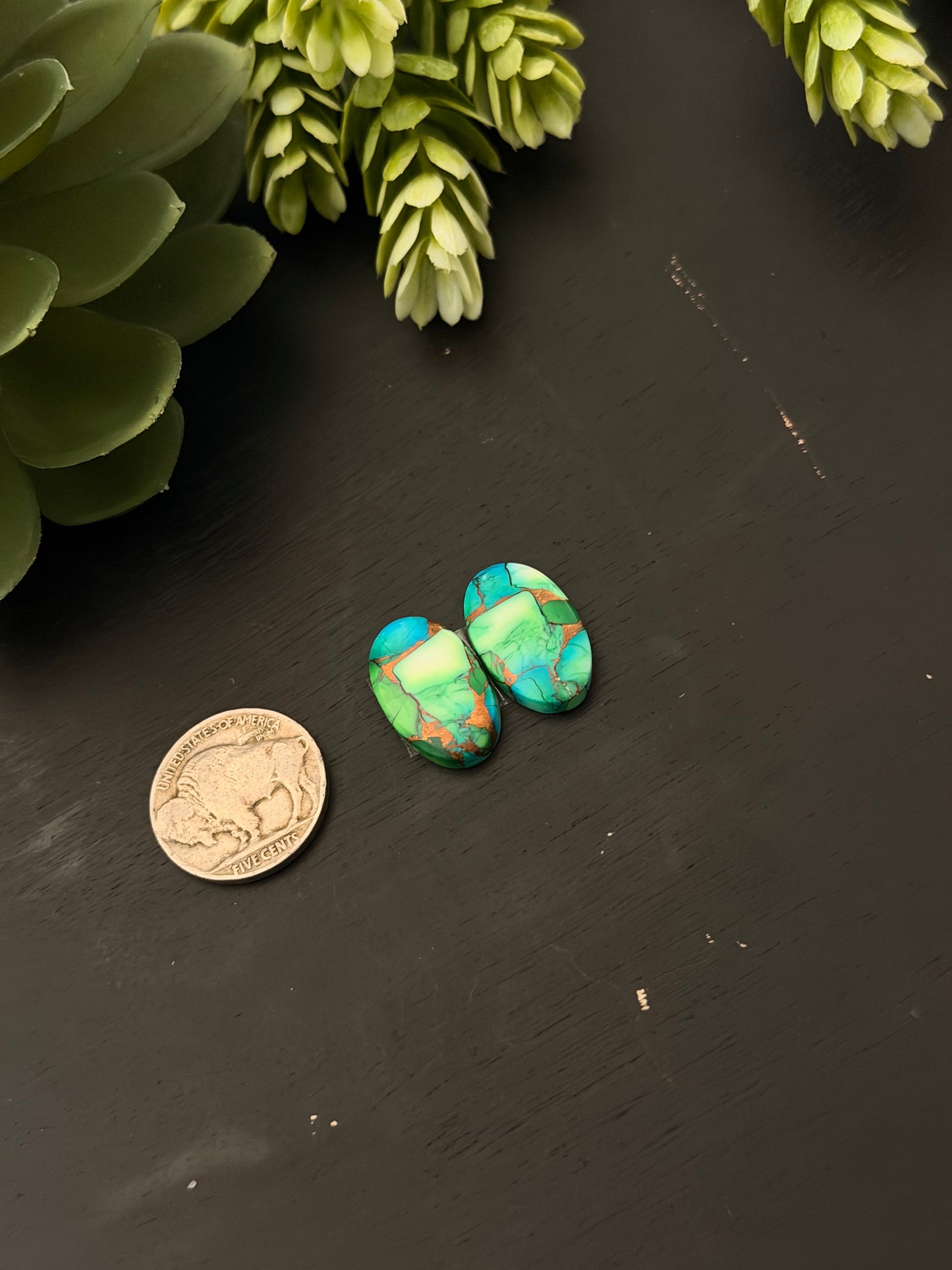 Peacock Dahlia Composite Earring Set