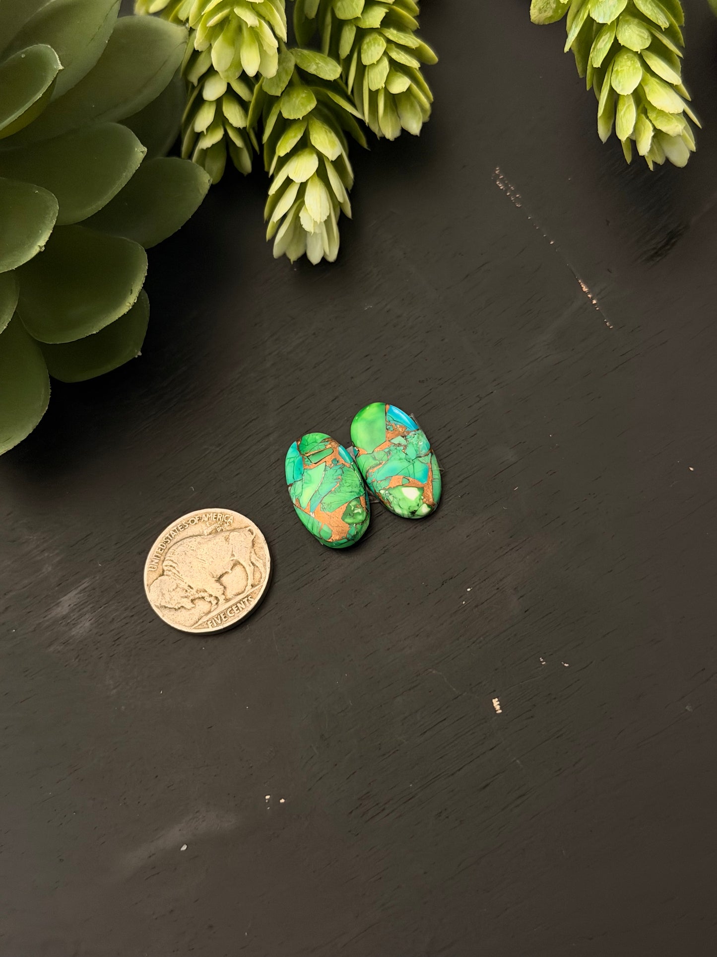 Peacock Dahlia Composite Earring Set