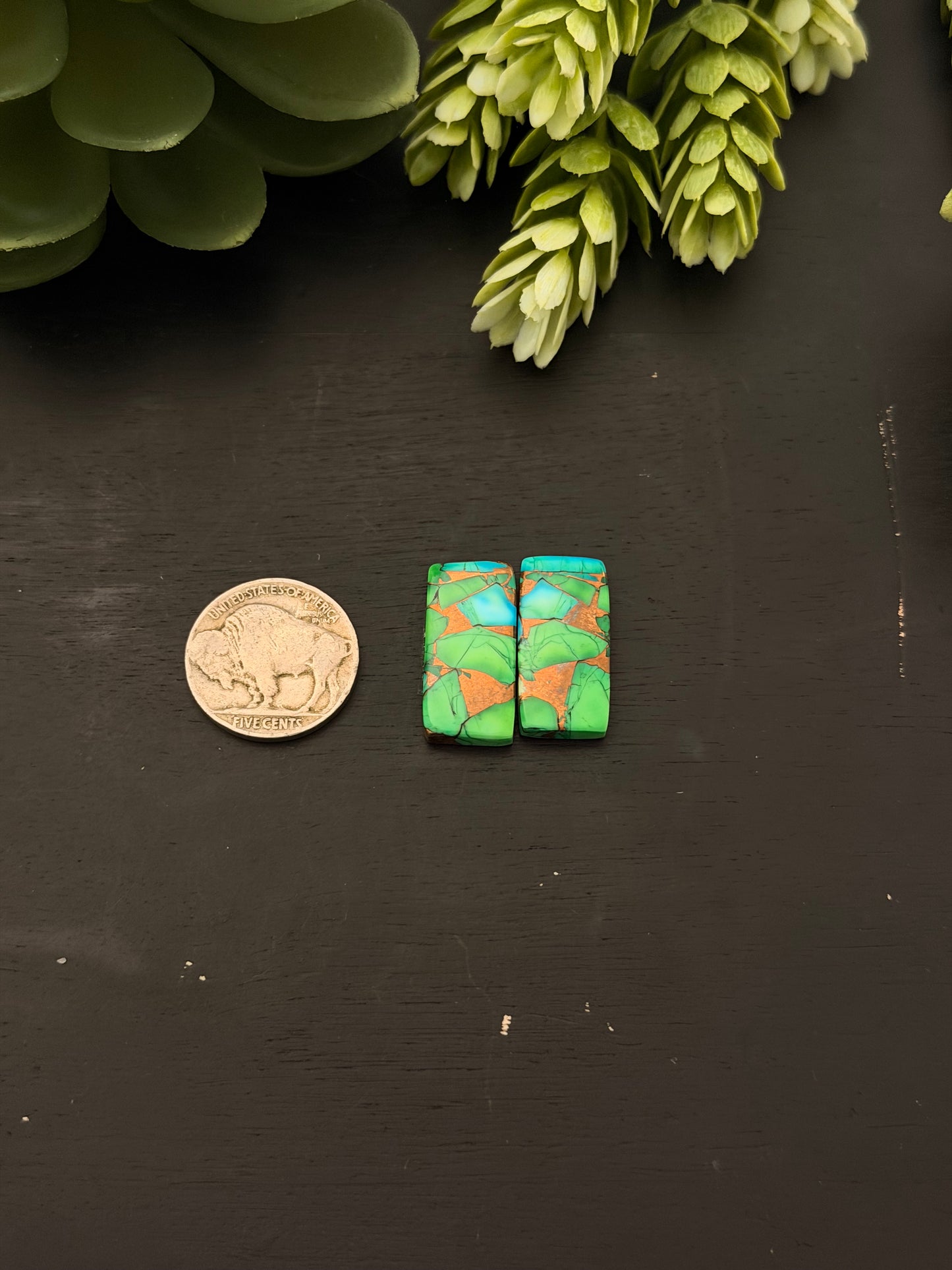 Peacock Dahlia Composite Earring Set