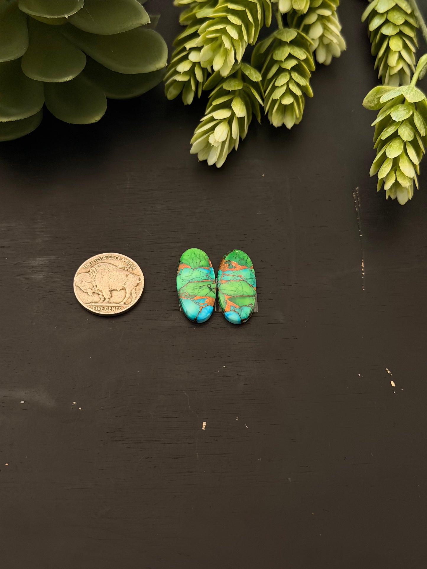 Peacock Dahlia Composite Earring Set