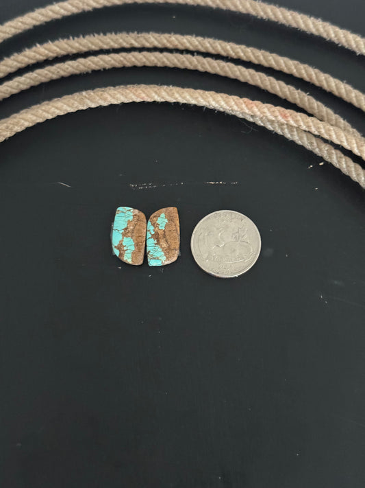#8 Turquoise Earring Pair Cabs