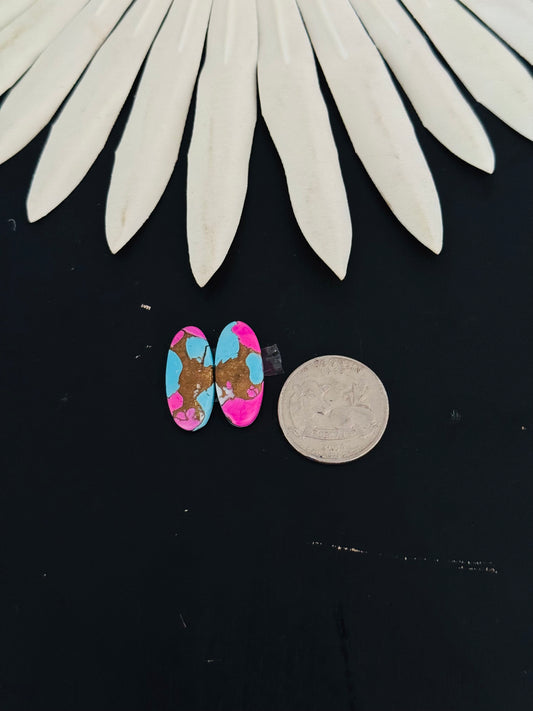 Cotton Candy Dahlia Composite Matching Earring Cabs