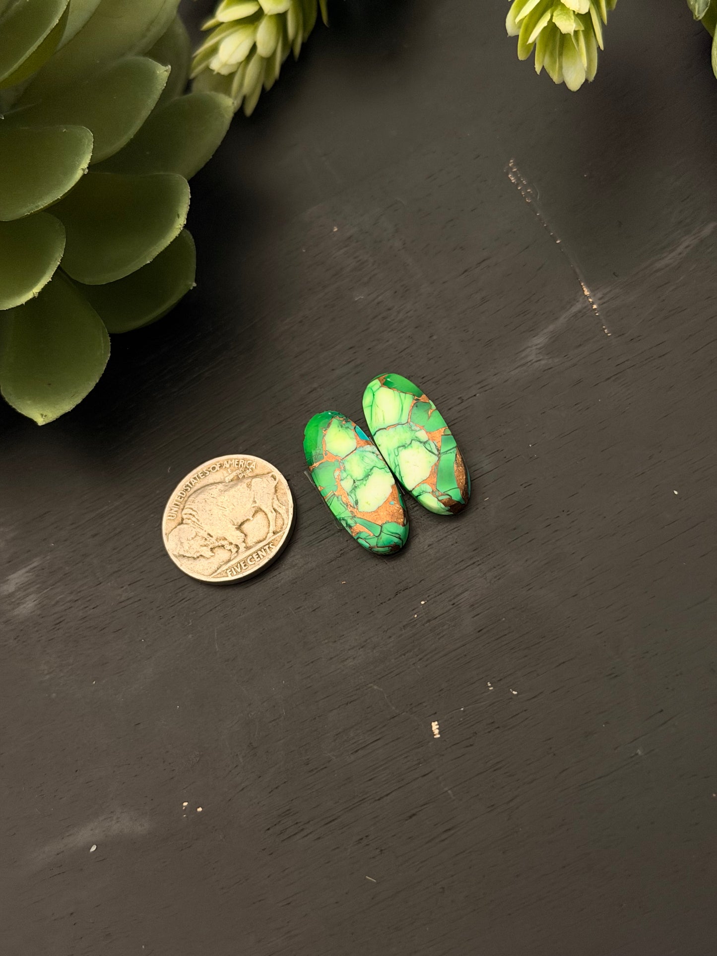 Peacock Dahlia Composite Earring Set