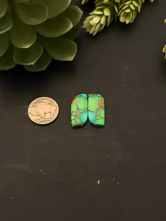 Peacock Dahlia Composite Earring Set