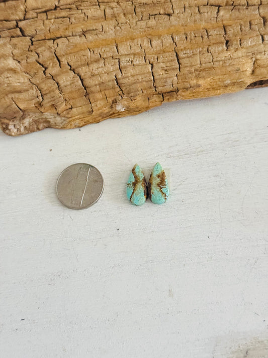 #8 Turquoise Earring Pair Cabs