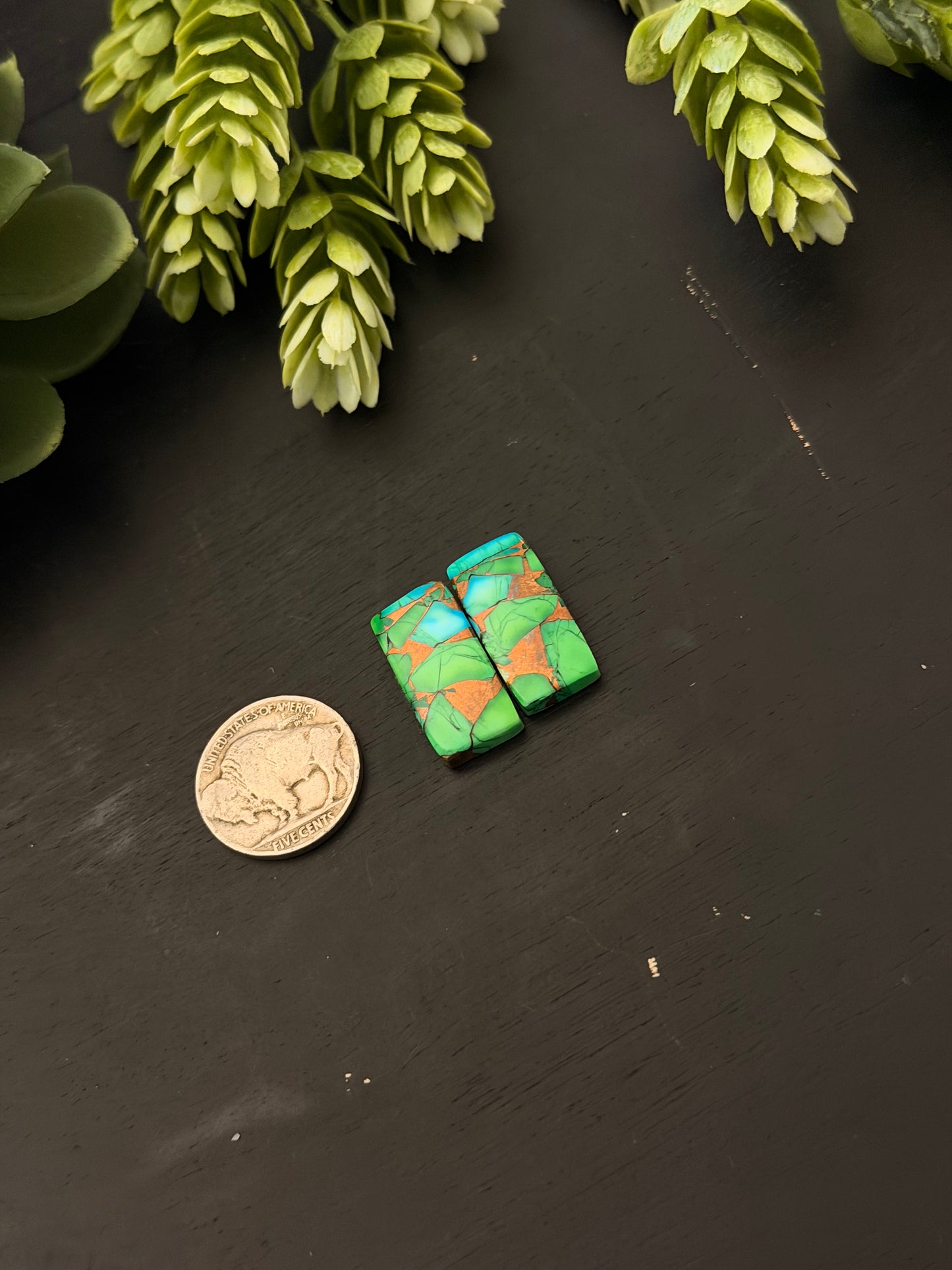 Peacock Dahlia Composite Earring Set