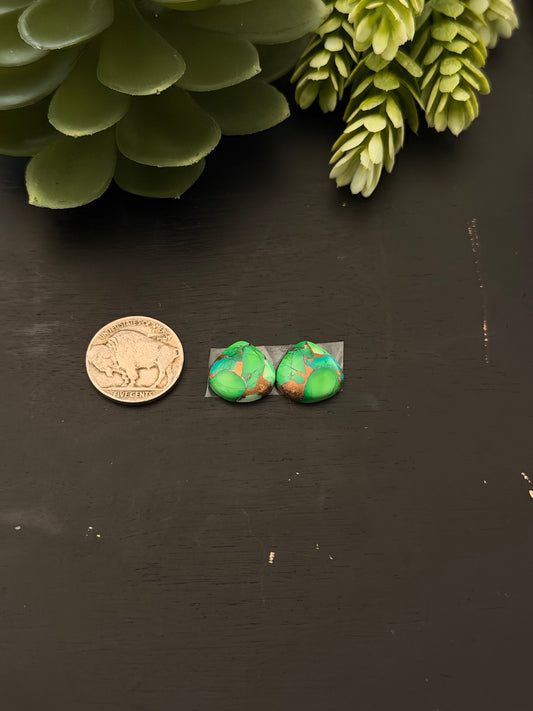 Peacock Dahlia Composite Earring Set