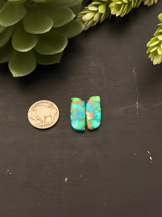 Peacock Dahlia Composite Earring Set