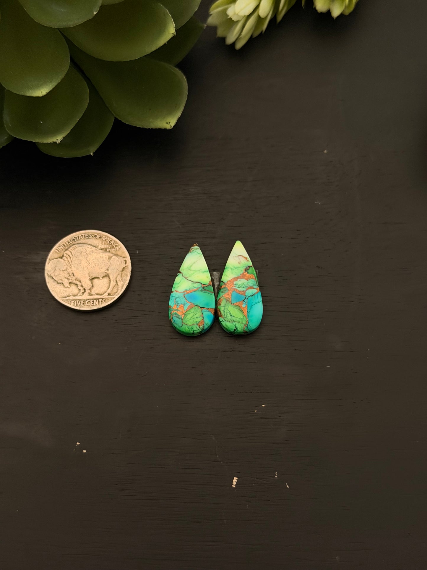 Peacock Dahlia Composite Earring Set