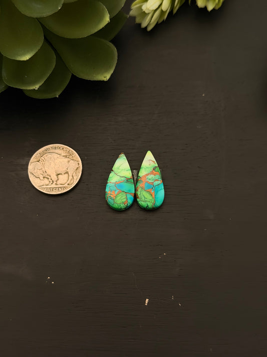 Peacock Dahlia Composite Earring Set