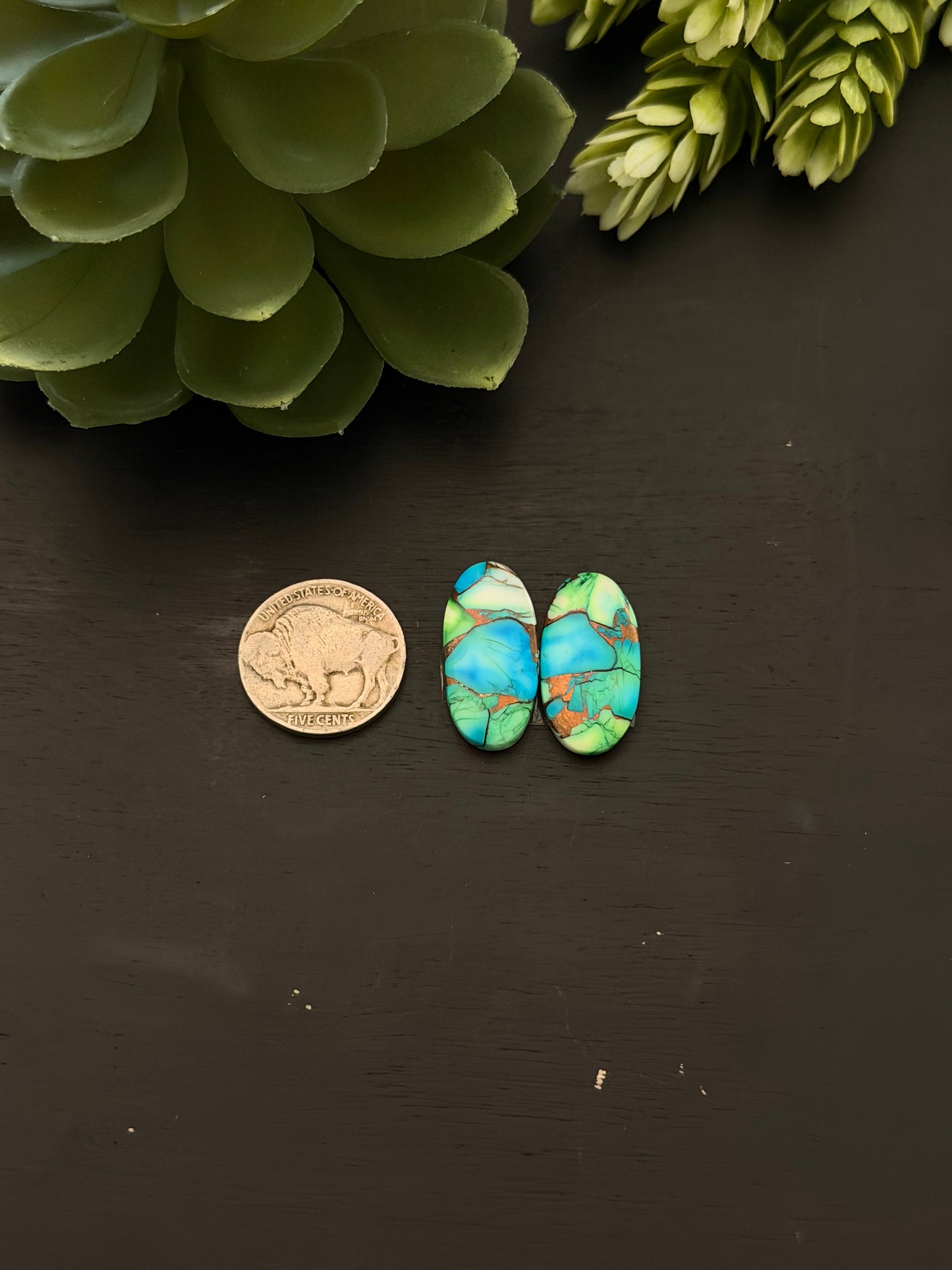 Peacock Dahlia Composite Earring Set