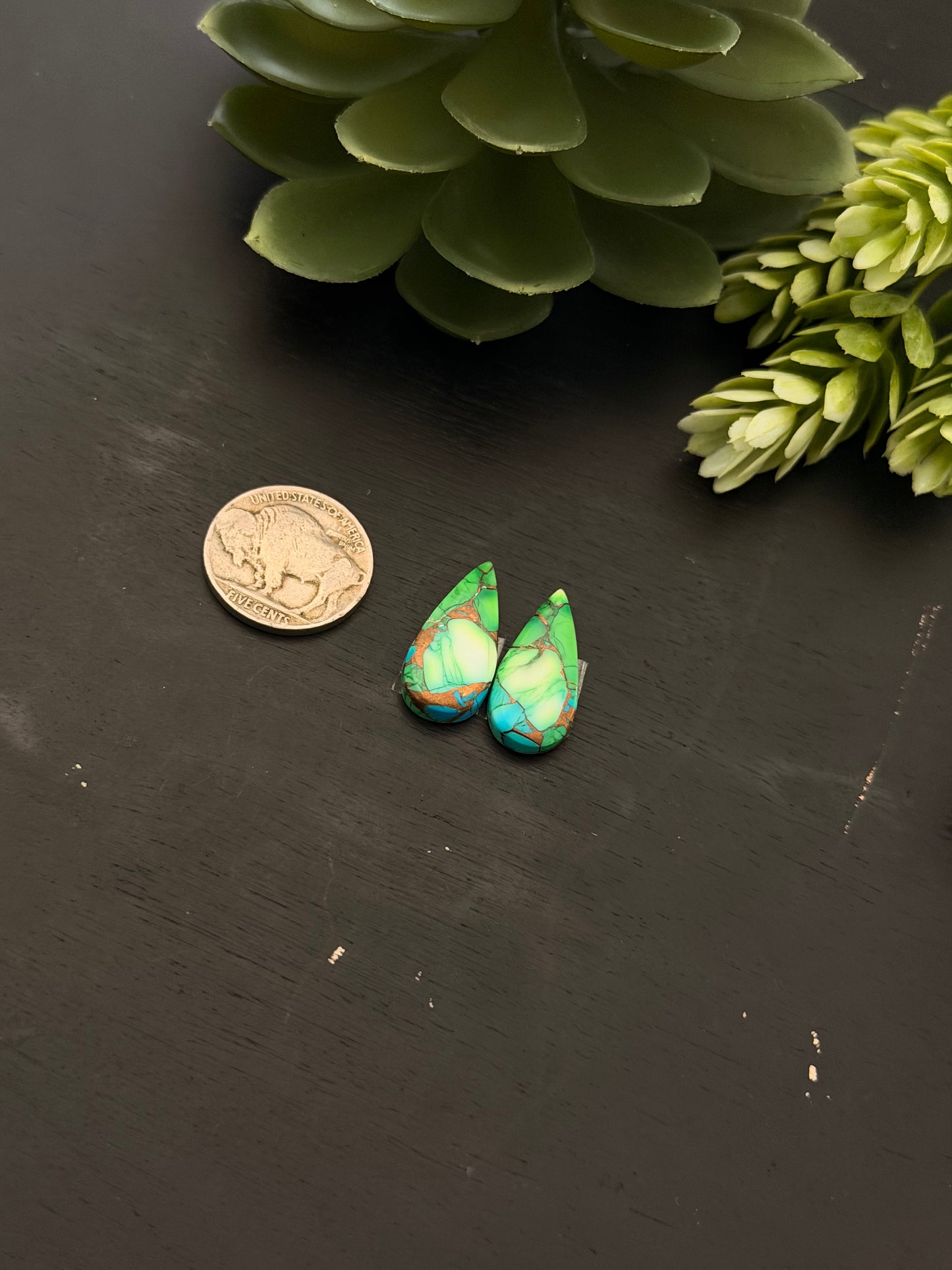 Peacock Dahlia Composite Earring Set