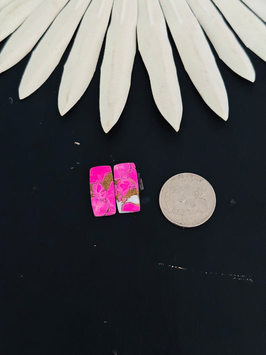 Cotton Candy Dahlia Composite Matching Earring Cabs