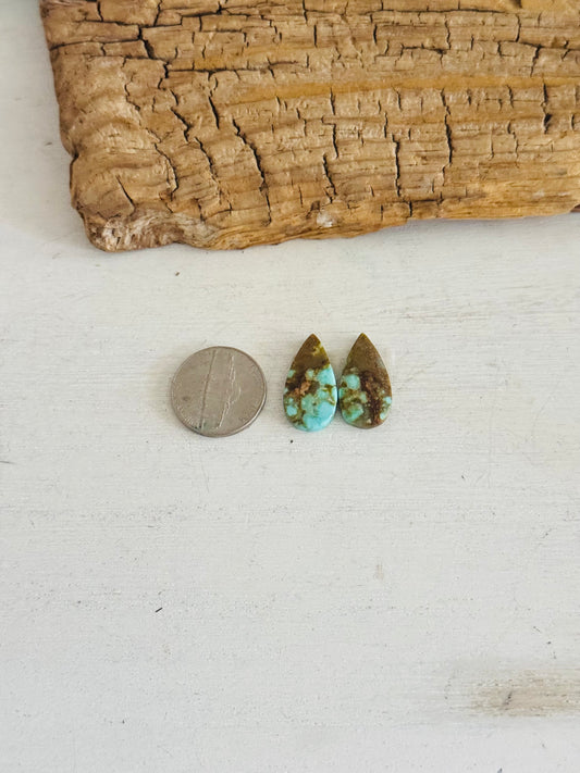 #8 Turquoise Earring Pair Cabs