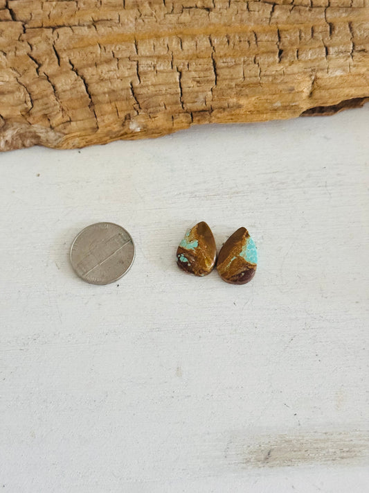#8 Turquoise Earring Pair Cabs