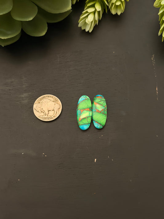 Peacock Dahlia Composite Earring Set