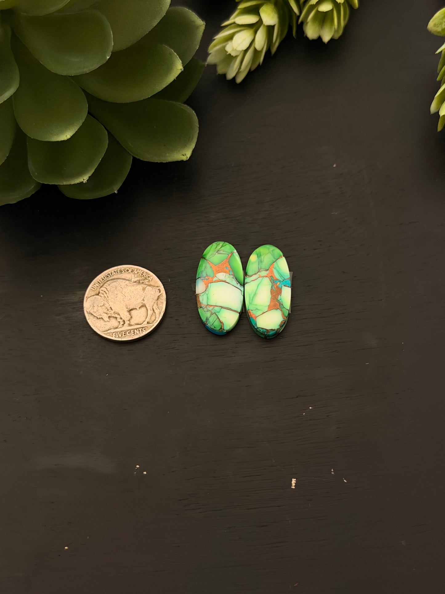 Peacock Dahlia Composite Earring Set