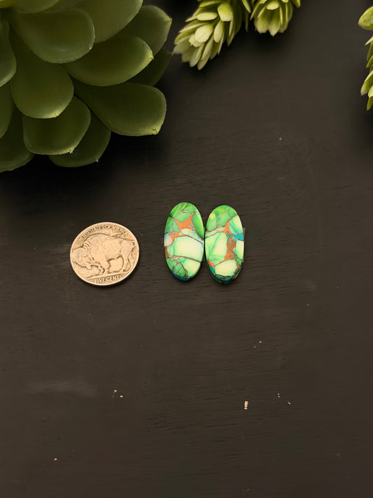 Peacock Dahlia Composite Earring Set