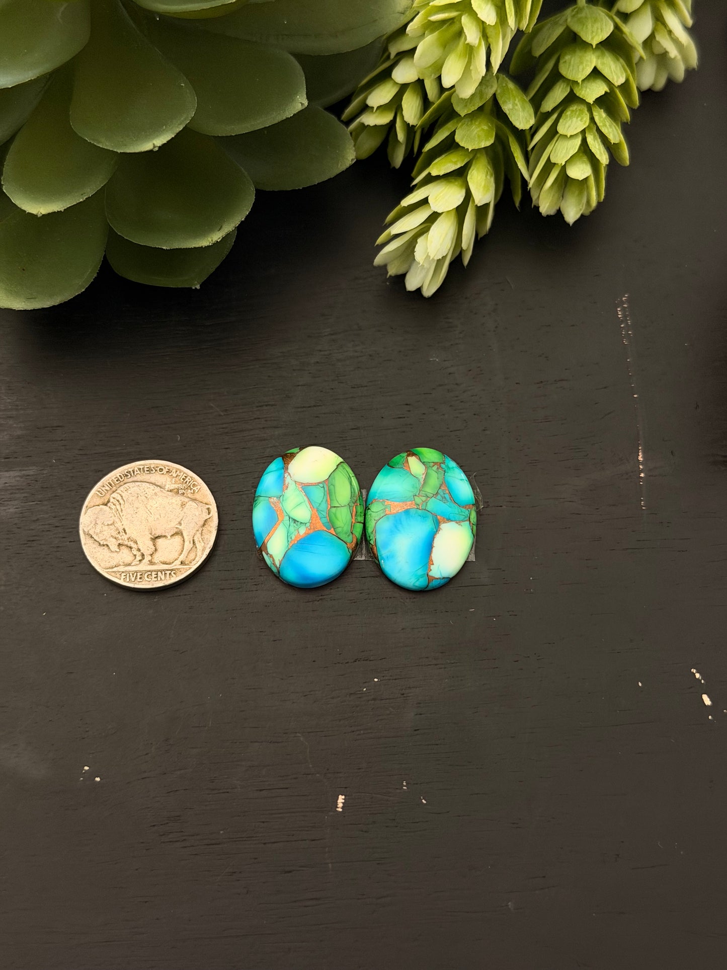 Peacock Dahlia Composite Earring Set