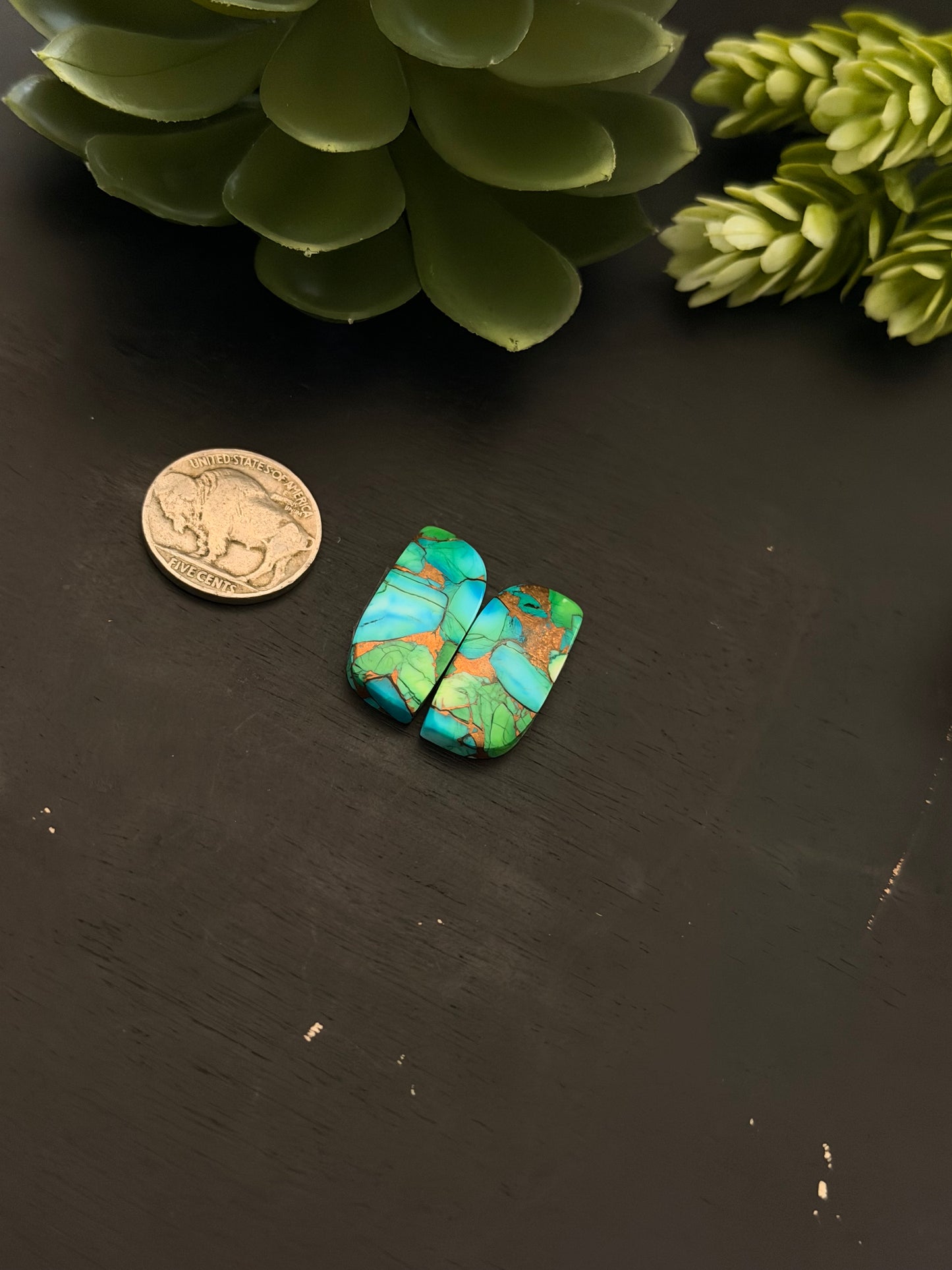 Peacock Dahlia Composite Earring Set