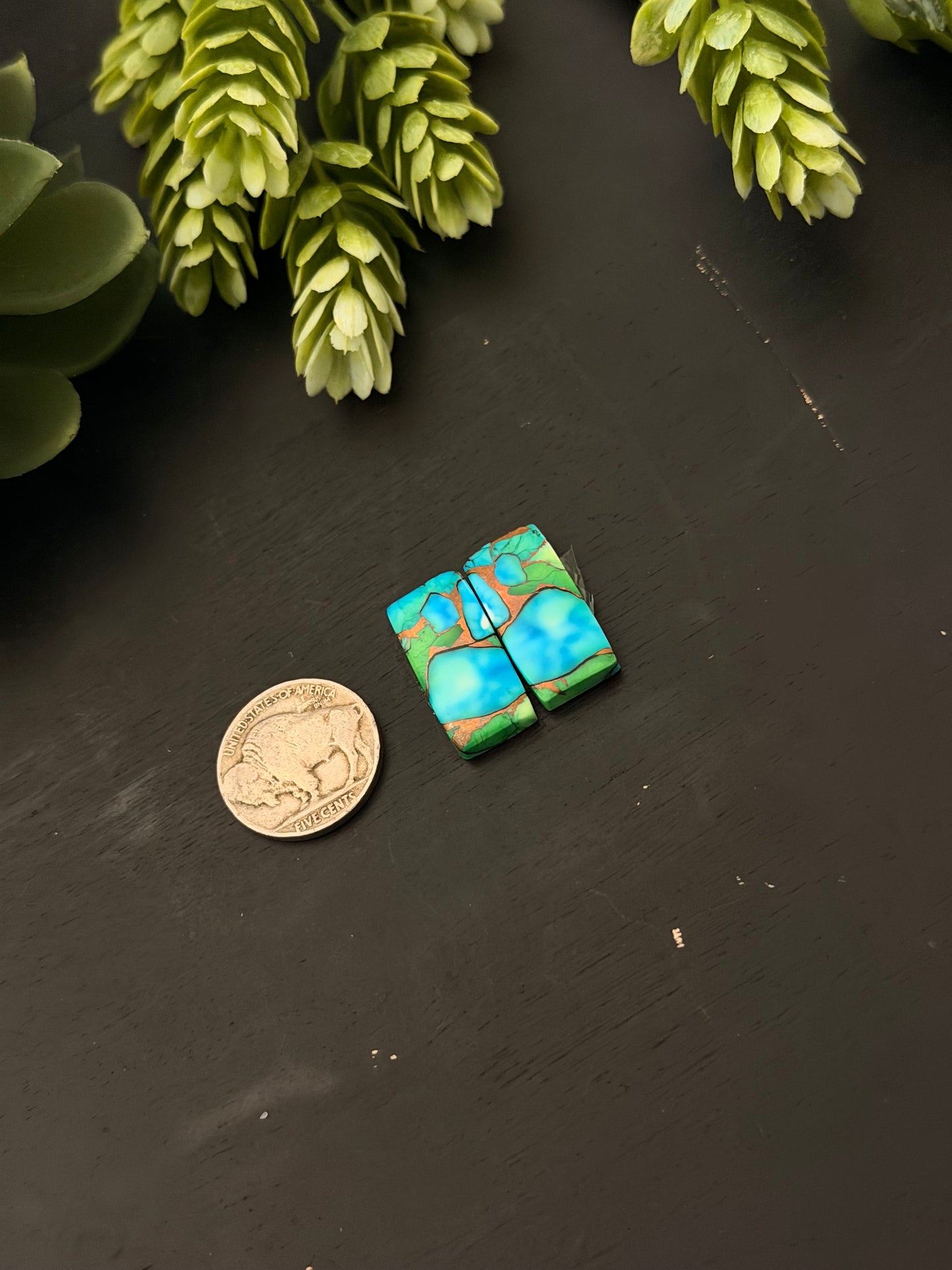 Peacock Dahlia Composite Earring Set