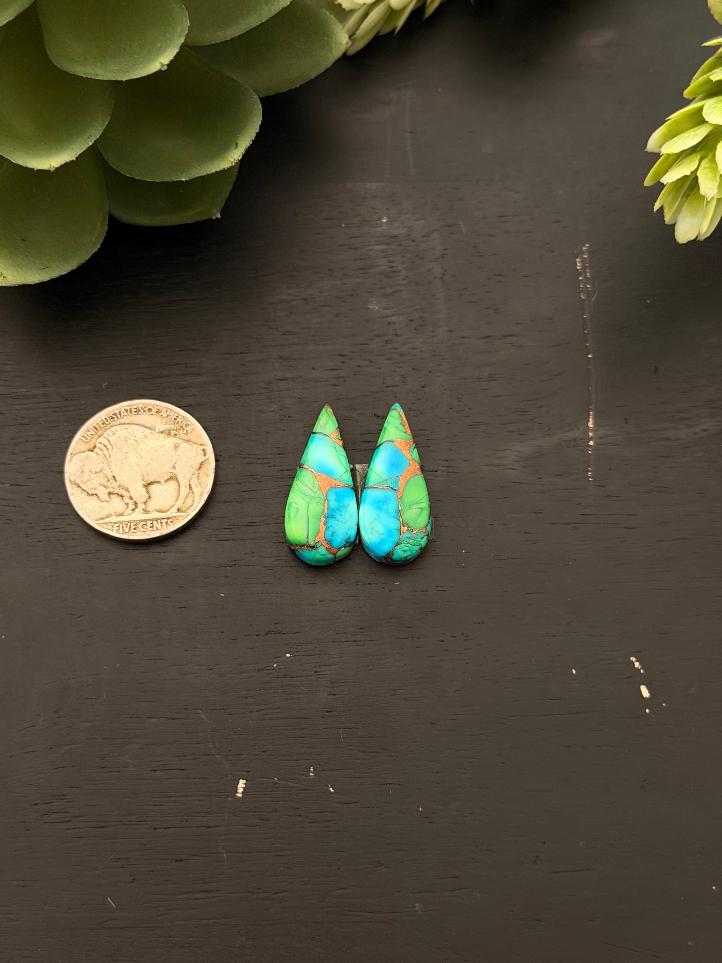 Peacock Dahlia Composite Earring Set