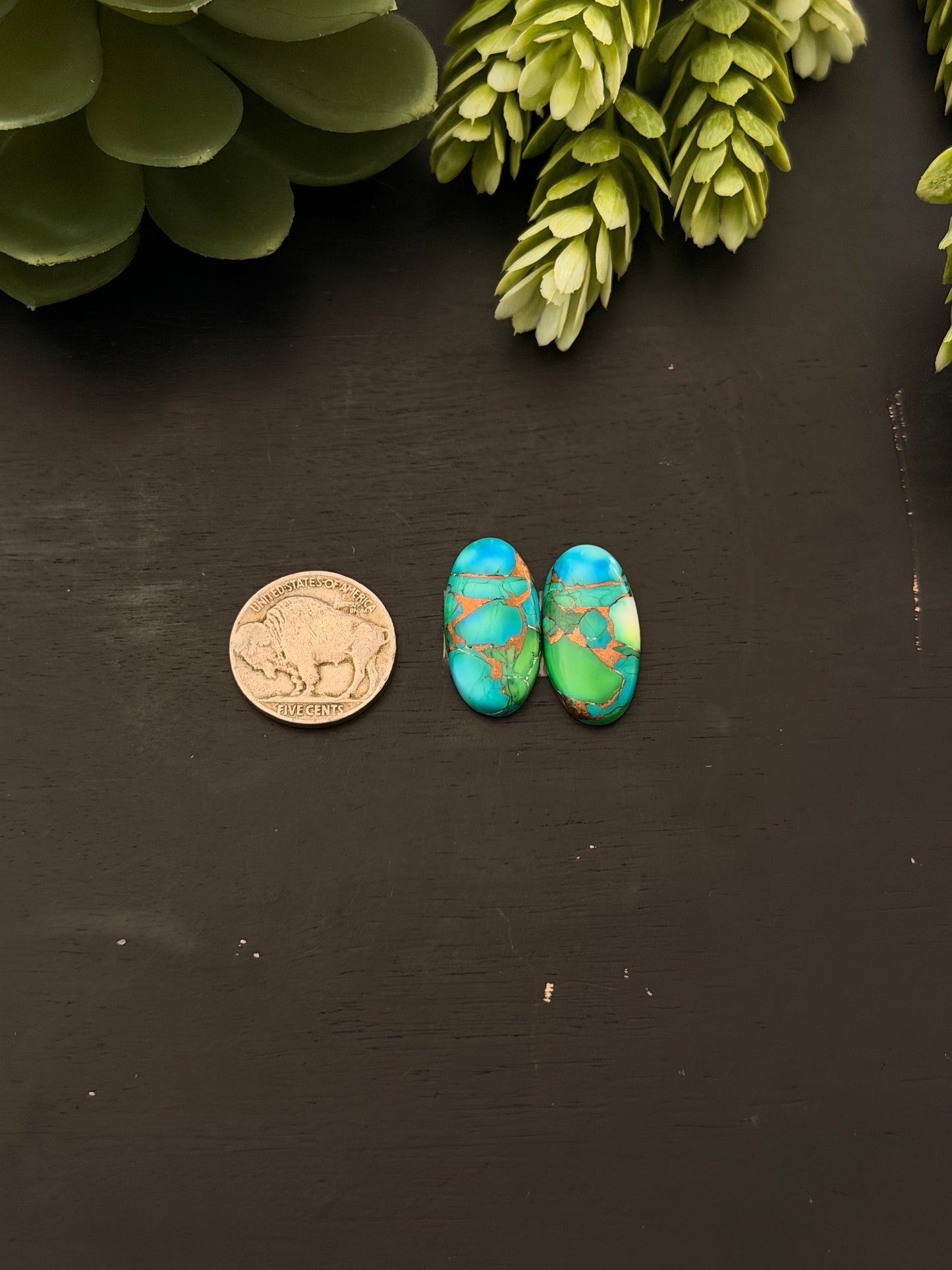 Peacock Dahlia Composite Earring Set