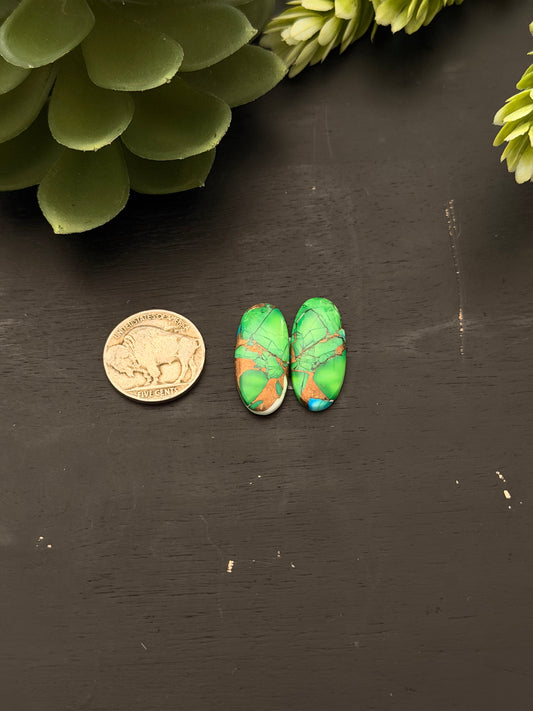 Peacock Dahlia Composite Earring Set