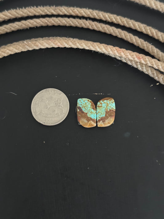 #8 Turquoise Earring Pair Cabs