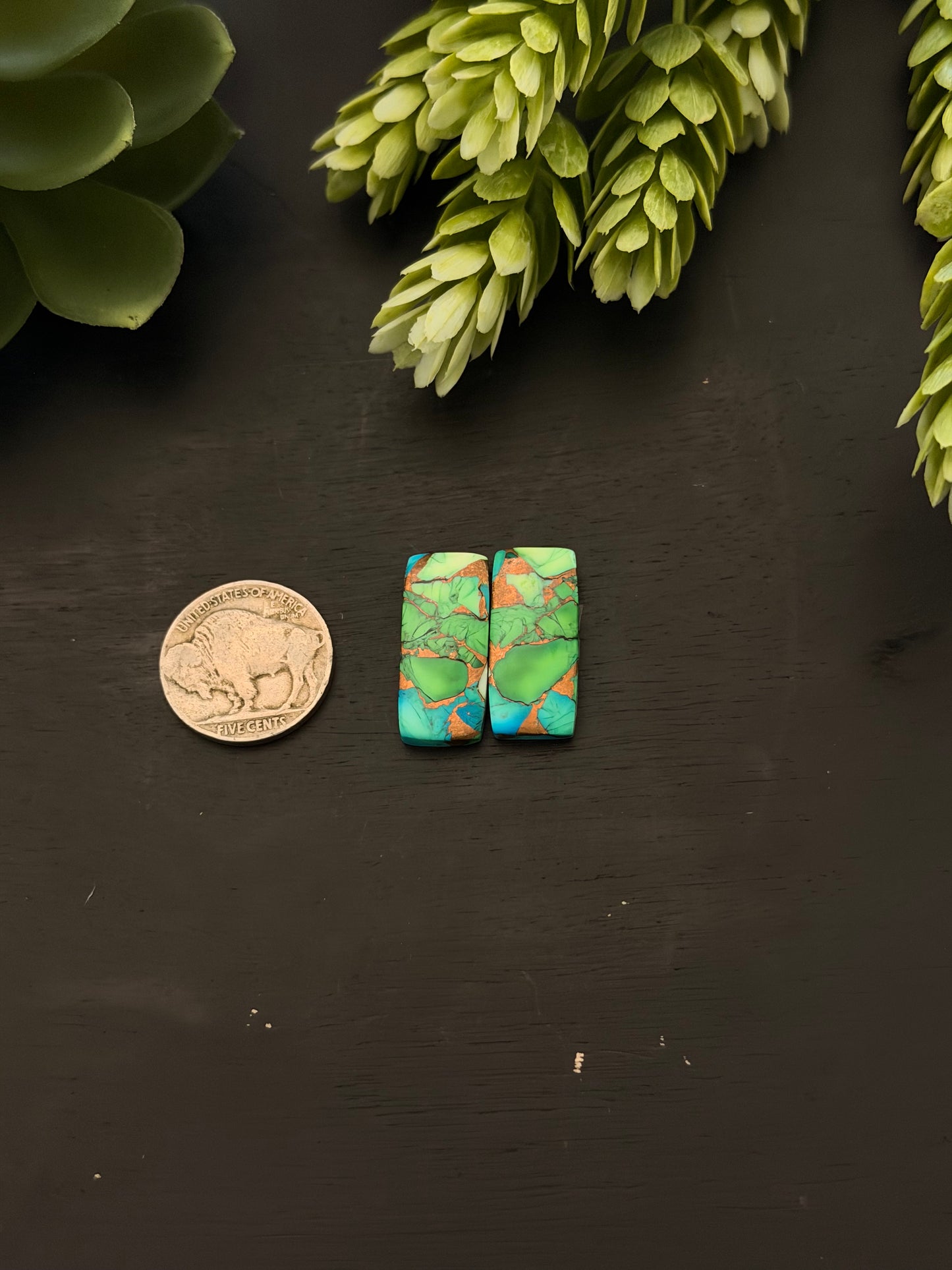 Peacock Dahlia Composite Earring Set