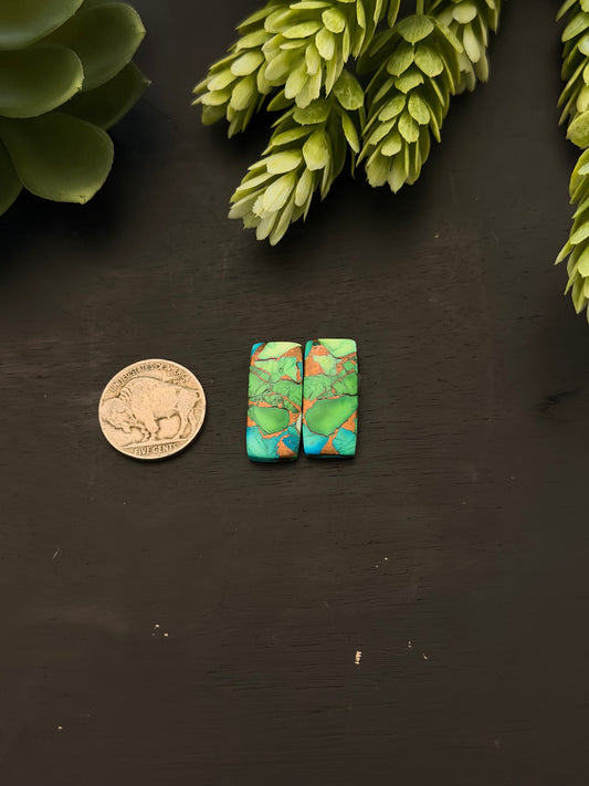 Peacock Dahlia Composite Earring Set