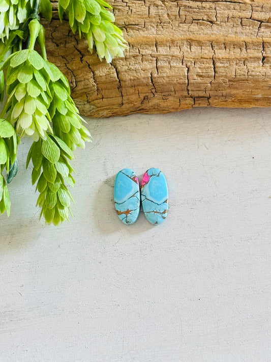 Cotton Candy Dahlia Composite Matching Earring Cabs