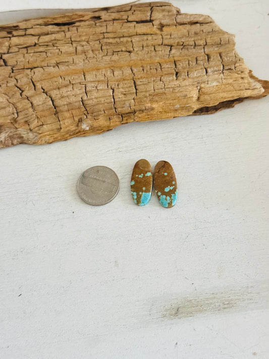 #8 Turquoise Earring Pair Cabs