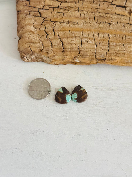 #8 Turquoise Earring Pair Cabs