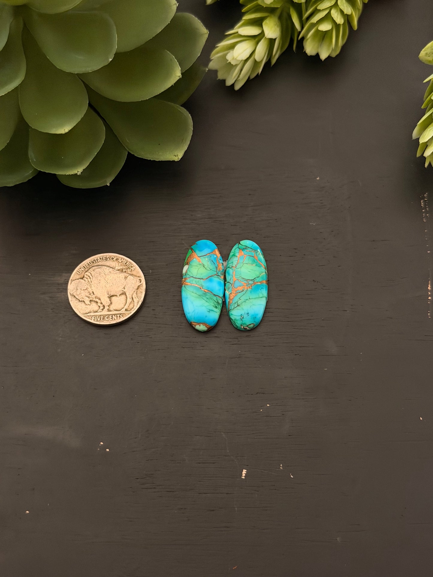Peacock Dahlia Composite Earring Set