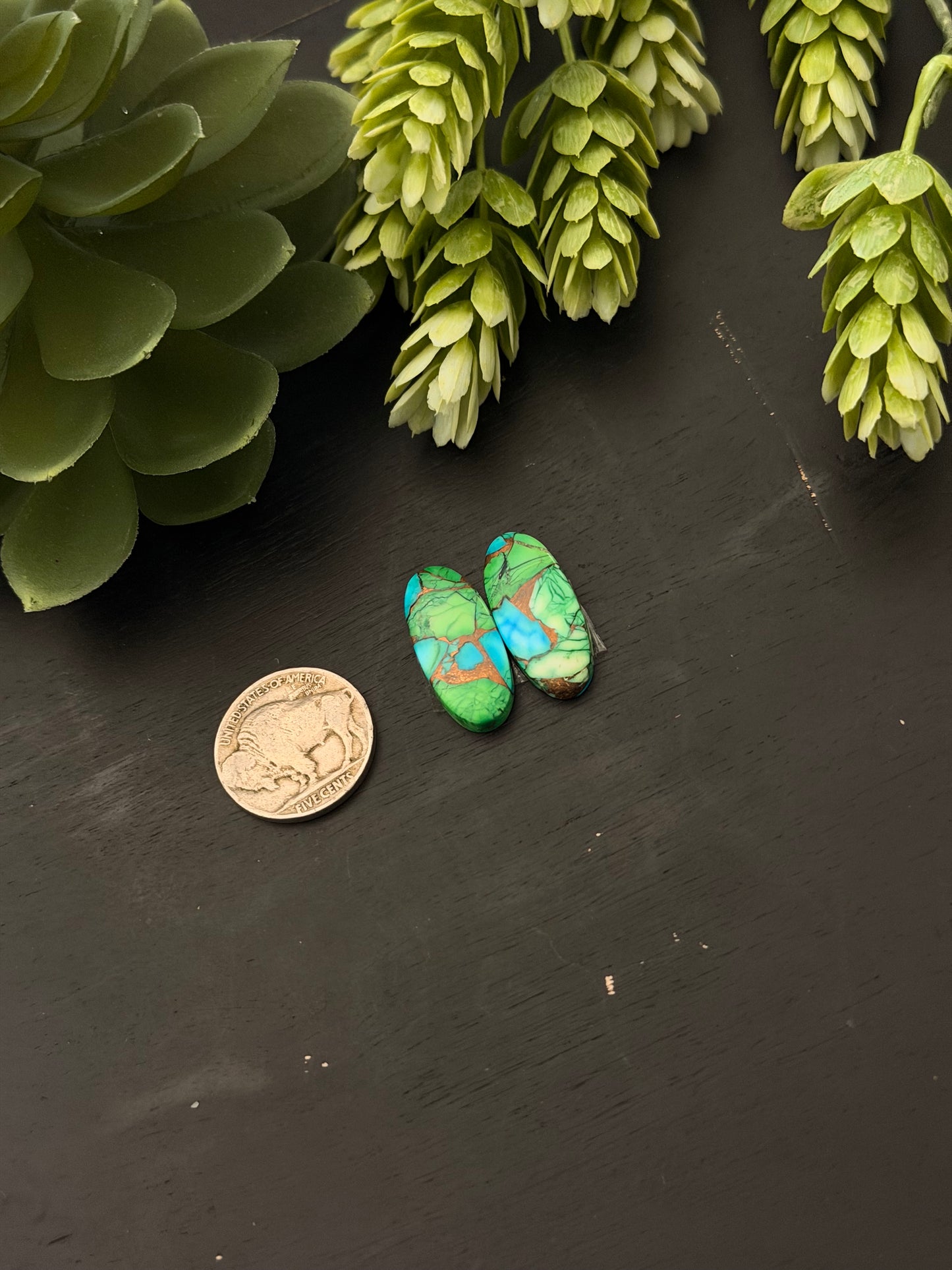 Peacock Dahlia Composite Earring Set