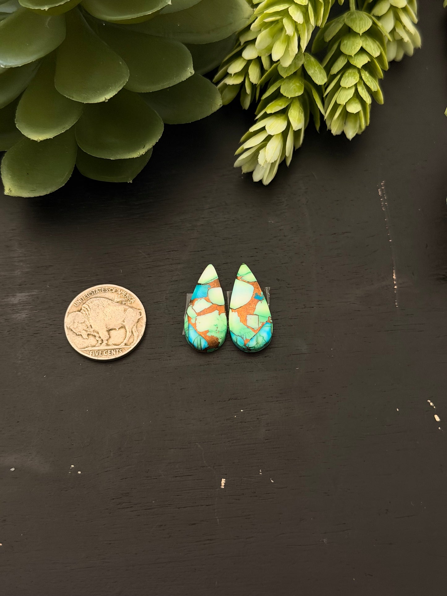 Peacock Dahlia Composite Earring Set