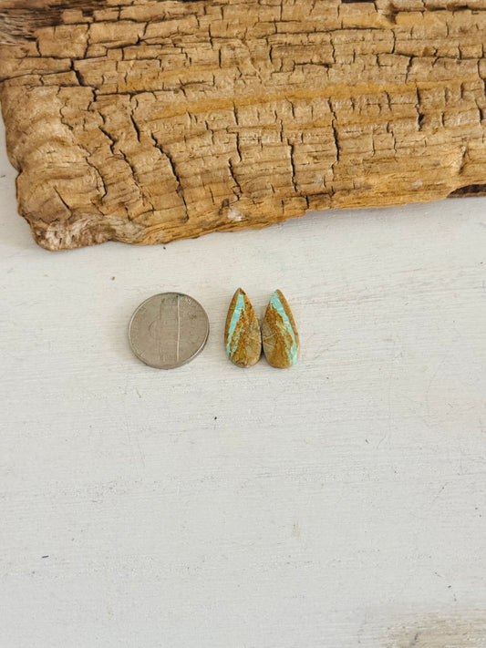 #8 Turquoise Earring Pair Cabs