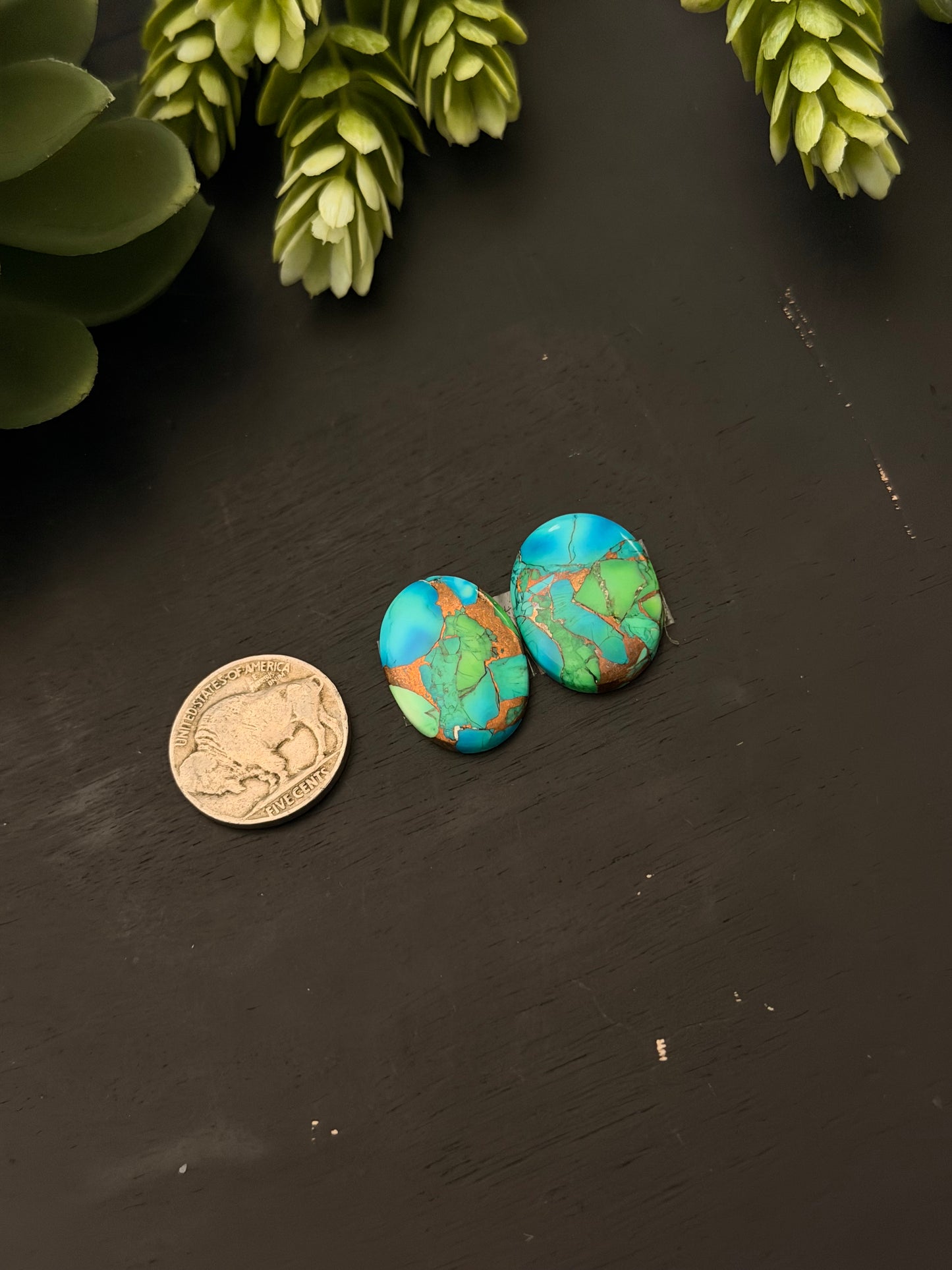 Peacock Dahlia Composite Earring Set