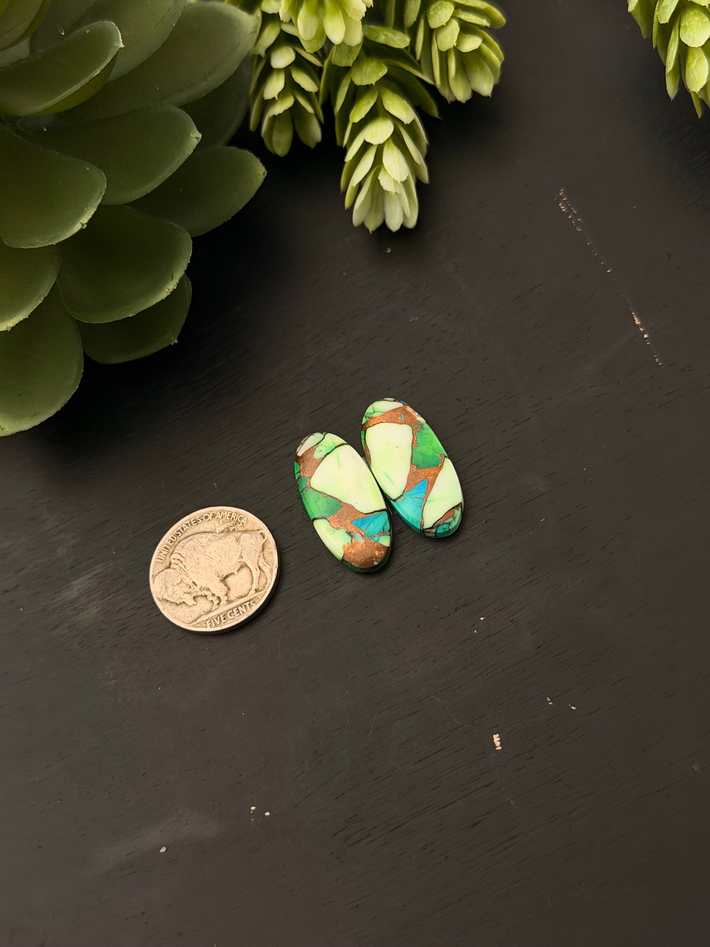 Peacock Dahlia Composite Earring Set