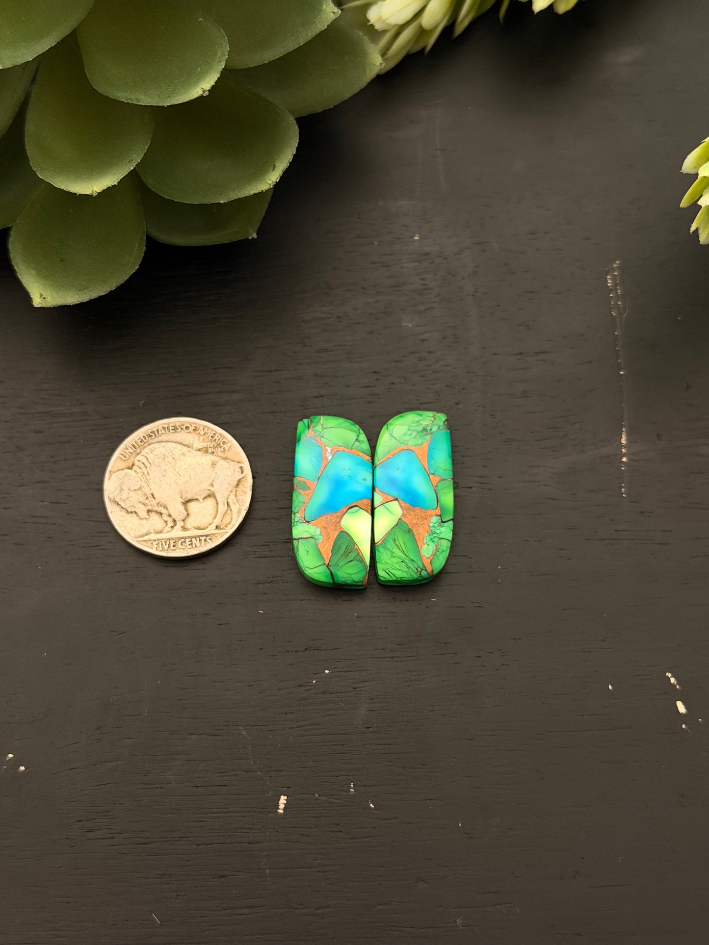 Peacock Dahlia Composite Earring Set