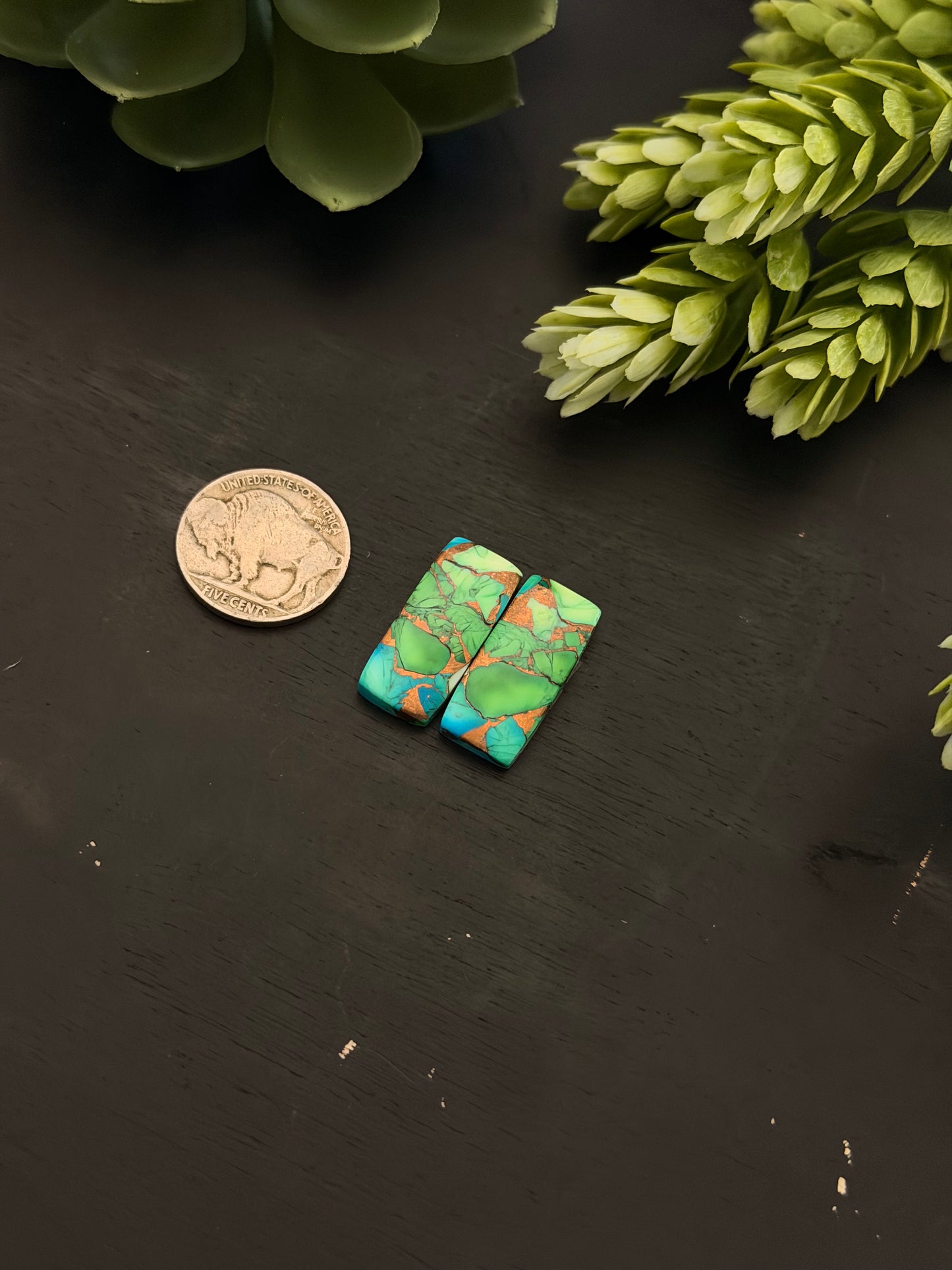 Peacock Dahlia Composite Earring Set