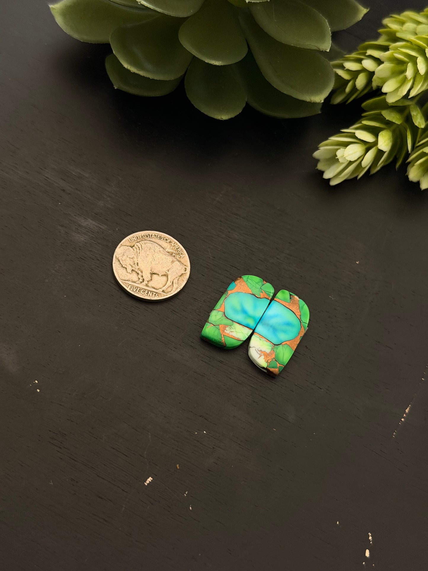 Peacock Dahlia Composite Earring Set